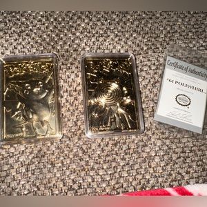 1999 23k Gold Plated Poliwhirl and Pikachu